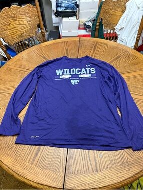 Nike Dri Fit K-State Wildcats Purple Long Sleeve Dri-Fit Tee